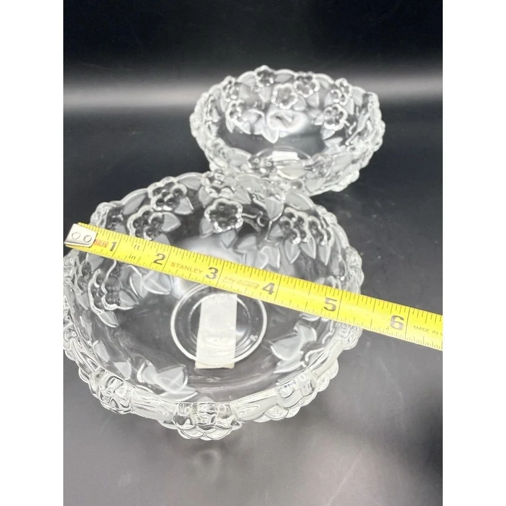 2 Mikasa Carmen Crystal Fruit Bowls SA510/410 Germany Floral Glass Labels